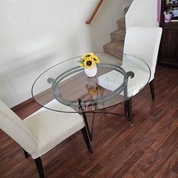 Glass Dining Table With 2 Chairs