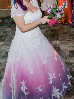 Wedding dress hand painted size 16W