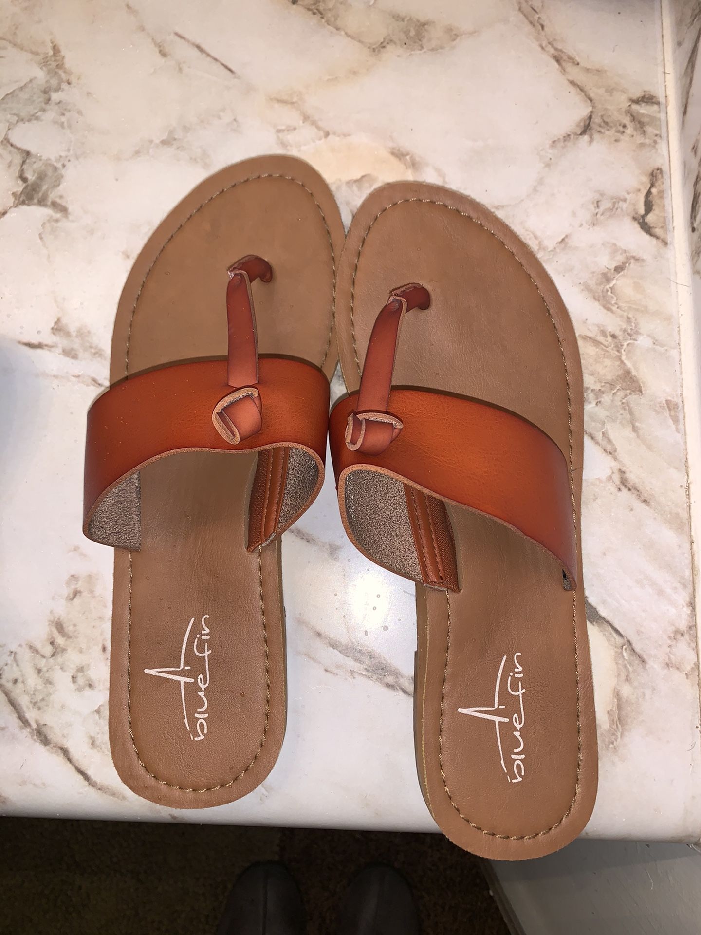 Tan Blue Fin Sandals