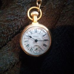 WestClox Railroad Locomotive Pocket Watch