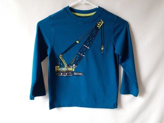 Gymboree boy's construction crane blue top size 5