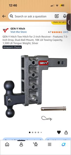 GEN-Y 2” Hitch Dual-Ball Drop 7.5” Hitch