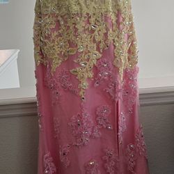Pink and Yellow dress gown size 2