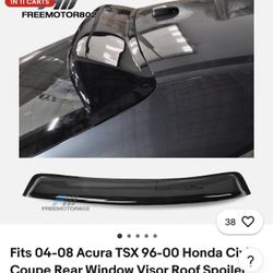 Rear Window Spoiler For 04-08 Acura TSX or 96-00 Honda Civic 
