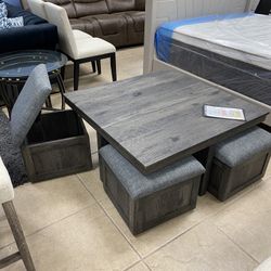 New Coffee Table And 4 Stools 