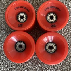 Z Flex. Longboard Skateboard Wheels 69mm Red New With Bearings