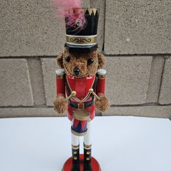 16" Wooden Teddy Bear Nutcracker Drummer Drums Christmas Holiday Decoration 2011