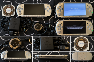 Sony PSP-3001 Silver Bundle w/ Charger, Remote & UMD – Tested Working
