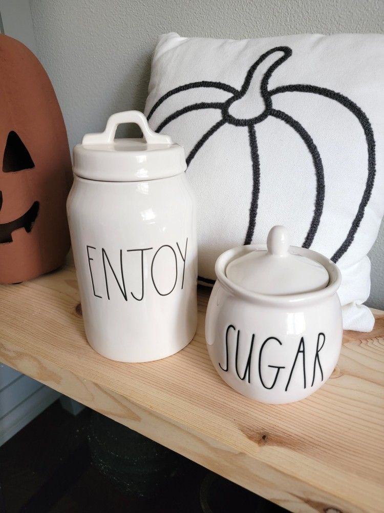 Rae Dunn Sugar & Flour Jars - New