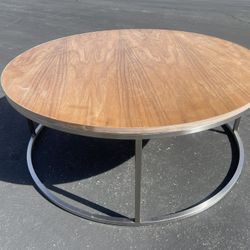 Rubik Coffee Table 36”Dia x 14.5” H in Walnut/StainlessSteel DWR