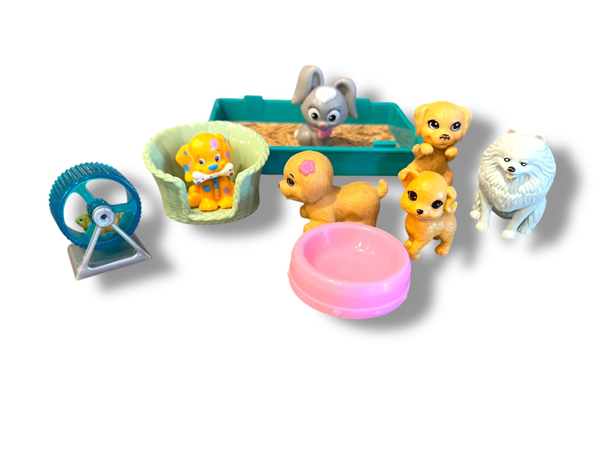 Barbie Pets Puppy Dogs Hamster Bunny Dog Bed Food Dish