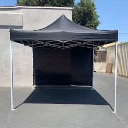 New $109 Heavy-Duty 10x10 FT Canopy with (1 Sidewall) EZ PopUp Party Tent w/ Carry Bag (Red, Blue)