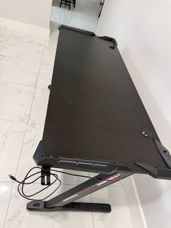 Black Gaming Desk with RGB and Cable Management