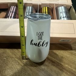 10* Stemless Flutes With Lids -Metal 