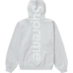 Supreme Satin Appliqué Hooded Sweatshirt (FW23) Ash Grey Size XXL