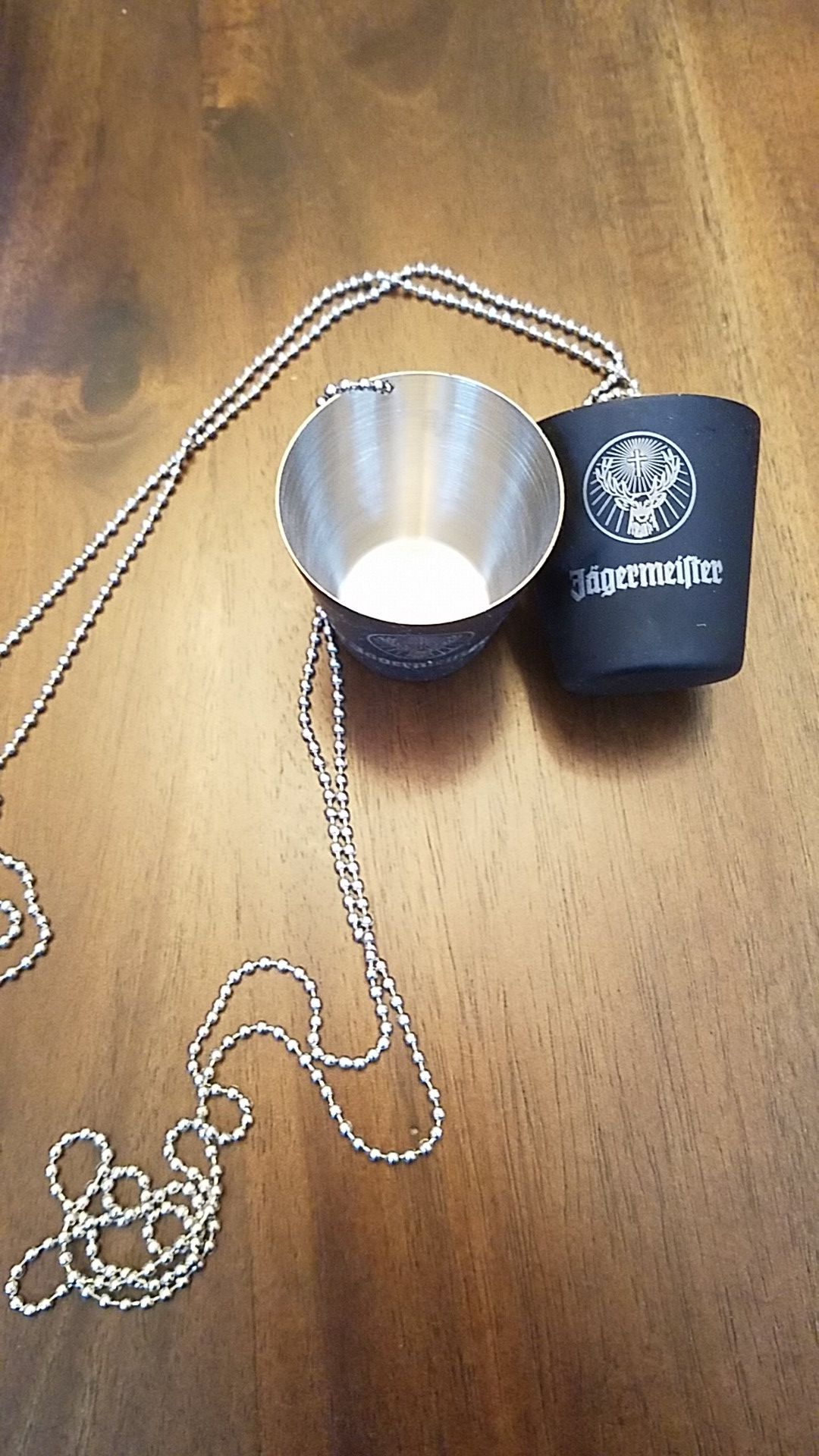 Jagermeister necklace shot glasses
