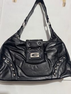 Y2K Black Shoulder Bag with Silver Studs