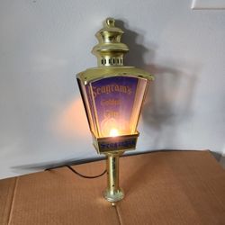 VINTAGE SEAGRAM’S Golden Gin LAMP LIGHTED WALL Advertising Sconce 17.5" x 6”x 4"