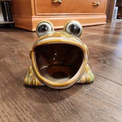 Wide Mouth Big Eye Ceramic Frog Kitchen Sink Sponge Soap Scrubbie Holder, great comdition