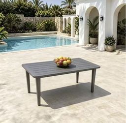 New Outdoor Rectangular Coffee Table Gray