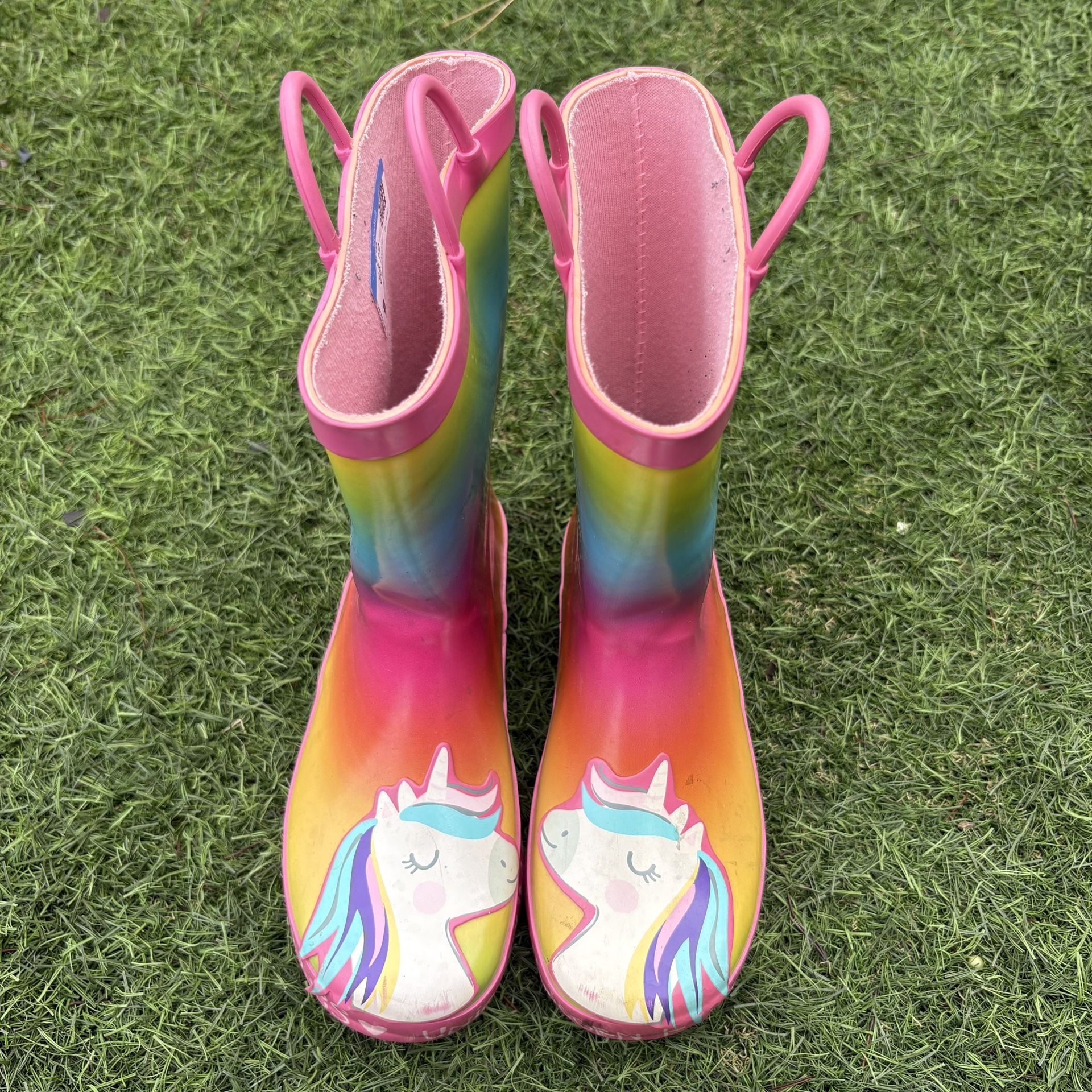 Youth Kids Size 2Y Unicorn Rain Boots Snow Waterproof