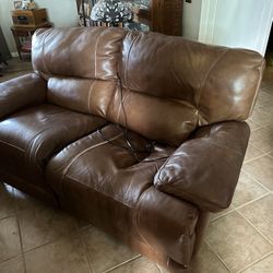 Leather Loveseat Electric Reclining