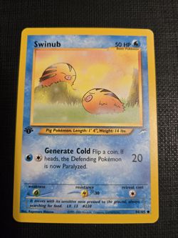 Swinub first 1st edition Neo destiny Pokemon card