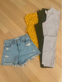Size 8 Madewell Denim Shorts and Old Navy Pixie Pants Bundle