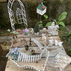 2 fairy garden Box's with minitures