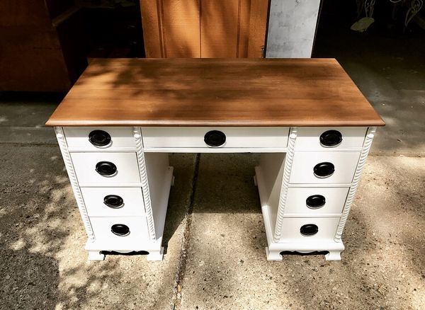 Solid Wood Desk Refinished For Sale In Brandon Township Mi