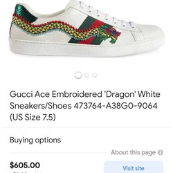 Gucci Sneakers Embroidered Dragon 
