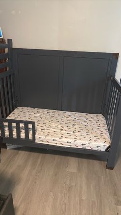 Blue Convertible Baby to Toddler Bed