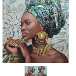 BEAUTY POSE HAND PAINTED CANVAS WITH GLITTER