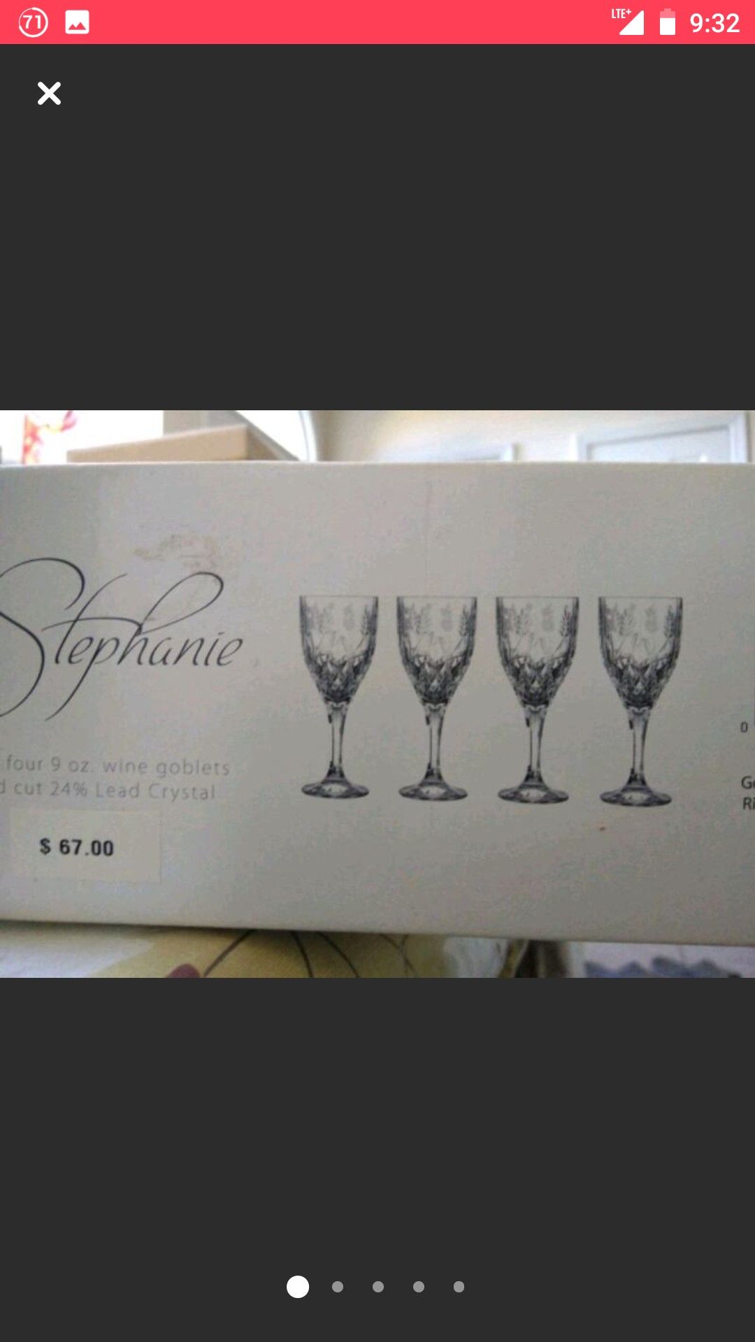 New,Glass Shannon Crystal,made in Slovakia