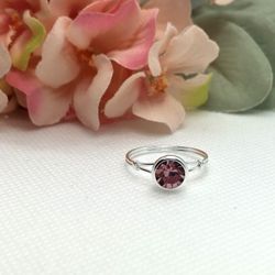 Pink Cubic Zirconia Ring|Size 8