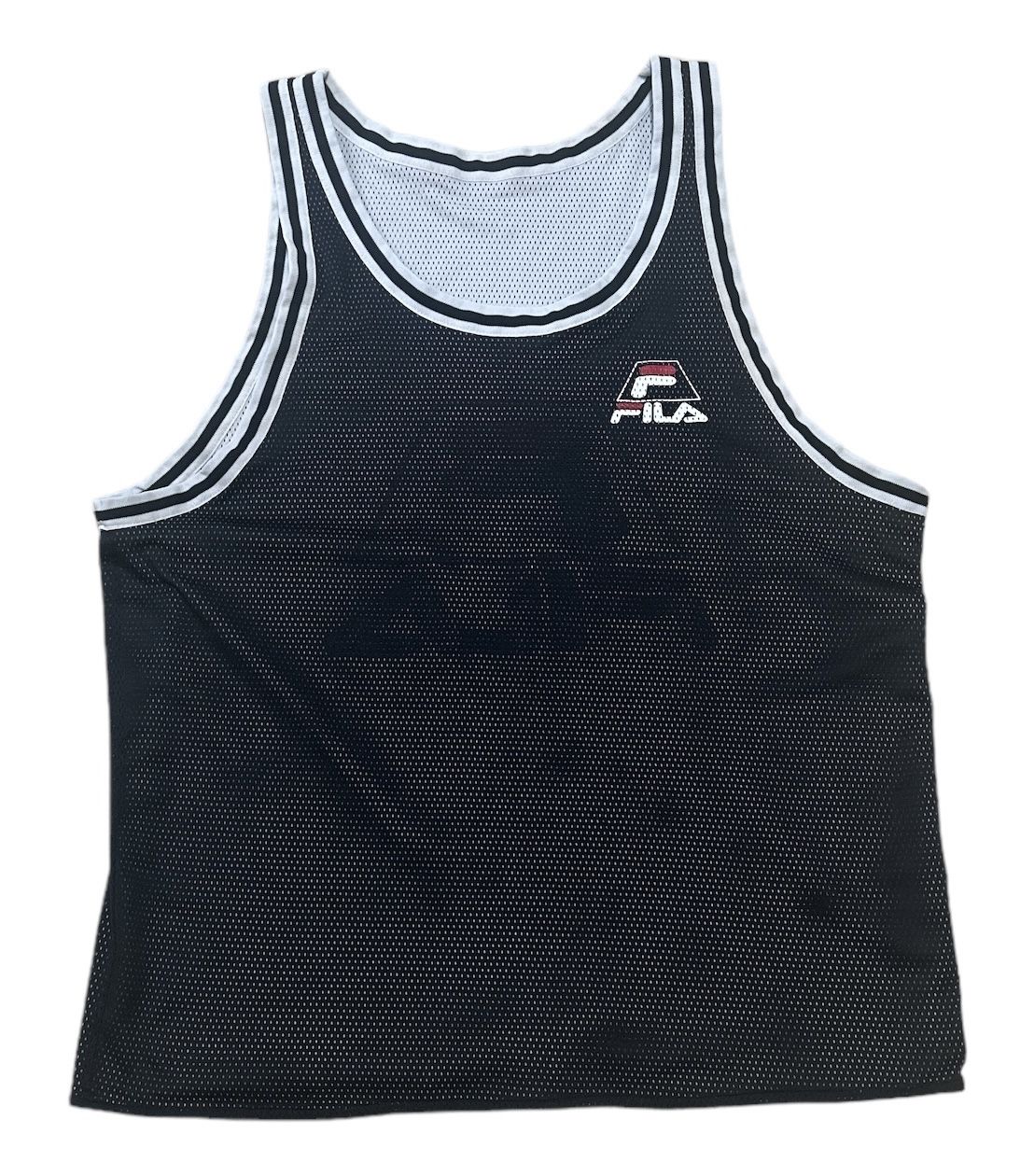 Vintage Fila Reversible Jersey Men’s XXL Black White Big Logo Sleeveless 90’s