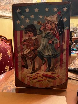 17X11 wooden MOONLIGHT & ROSES MARTA E. PETERS 4 th of Julie sign