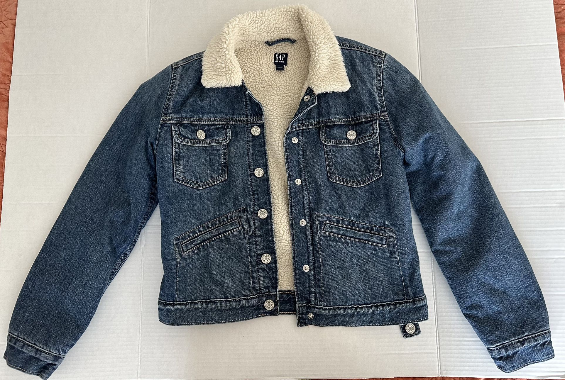 Kids GAP Sherpa Lined Denim Icon Jacket Size XXL