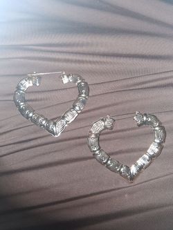 Y2K gold boho heart shaped bamboo earrings