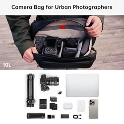 NWT: PGYTECH OneGo Solo V2 Camera Sling Bag, 10L Crossbody Camera Bag for Urban Travel Photographers