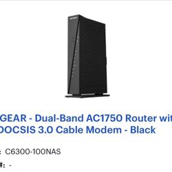 NETGEAR - Dual-Band AC1750 Router with 16 x 4 DOCSIS 3.0 Cable Modem - Black