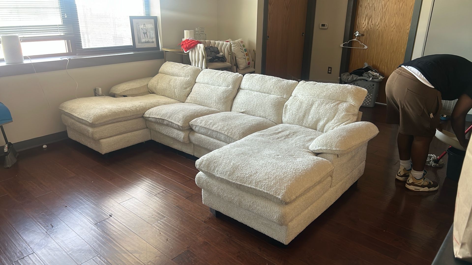 Cream Chenille Couch