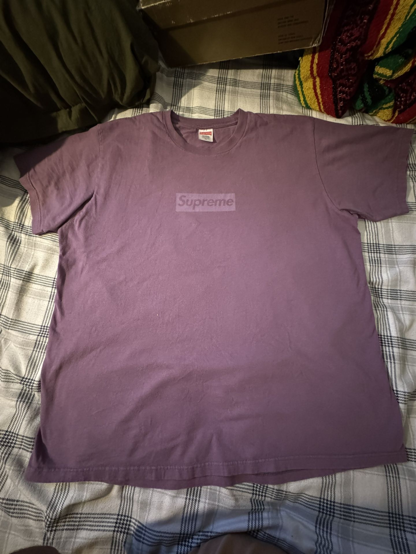 Size XL - Supreme Tonal Box Logo Tee Dusty Purple