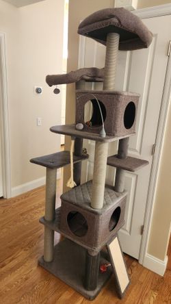 75" tall cat tree house