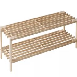 Shoe Rack 2 Tier -natural Wood 