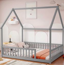 Kids full size house bed