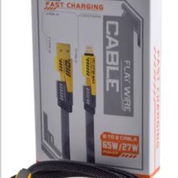 4 in 1 Fast Charging Cable, 65W 3.3ft USB C Charging Cable, Multi Charge Cable with Type C/8 Pin/USB A Port for Phone/Pad/More 