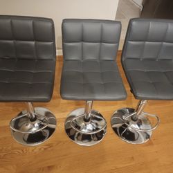 4 Bar Stools Dark Gray For $125