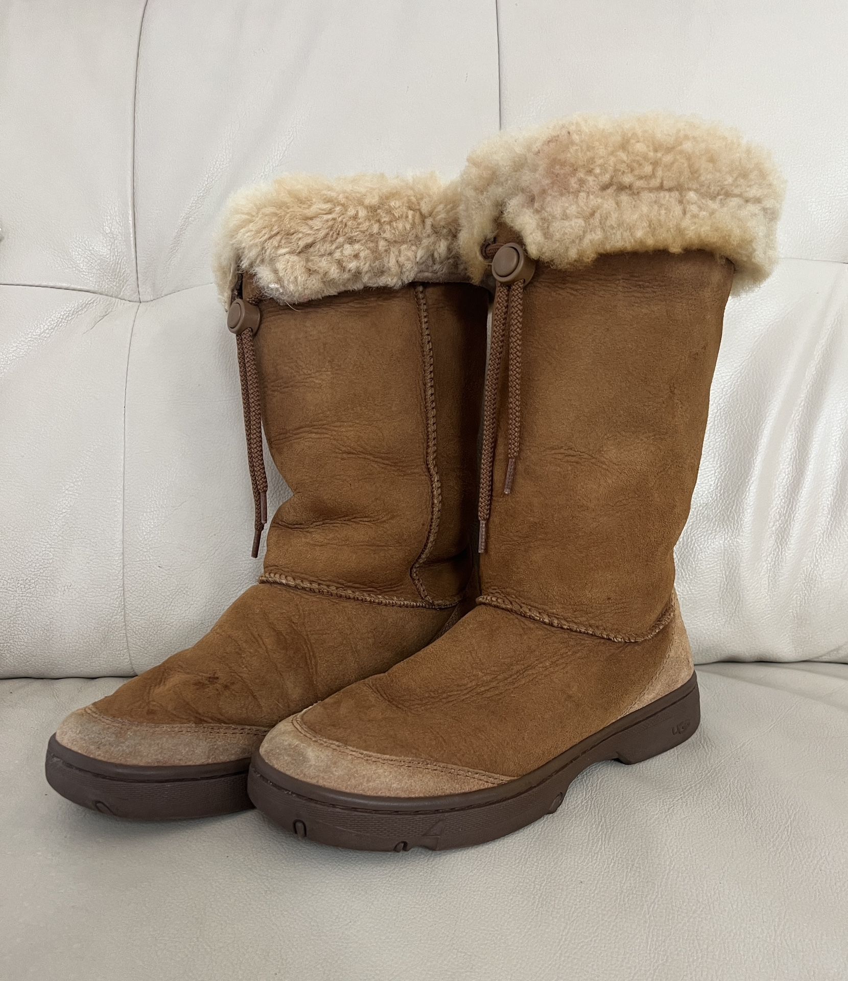 UGG Australia 5250 Ultimate Tall Boots w/Front Drawstring, in Chestnut sz 8