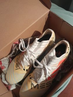 adidas nemeziz messi 17+ 360 agility fg - white/solar orange/clear grey stock x